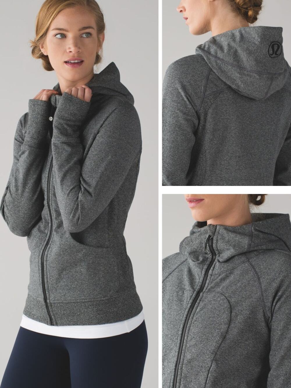 LULULEMON Scuba Hoodie III Heathered Speckled Black Size 8